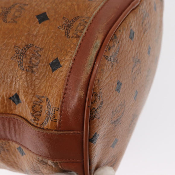 MCM Logogram Vicetos Shoulder Bag PVC Leather Brown Gold Auth ka458