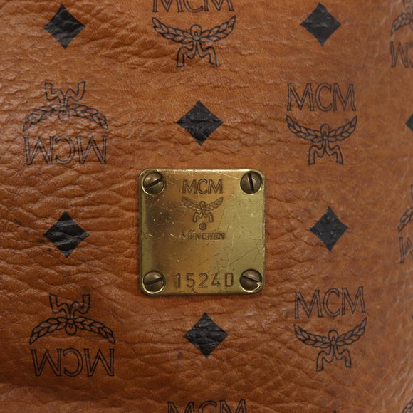 MCM Logogram Vicetos Shoulder Bag PVC Leather Brown Gold Auth ka458