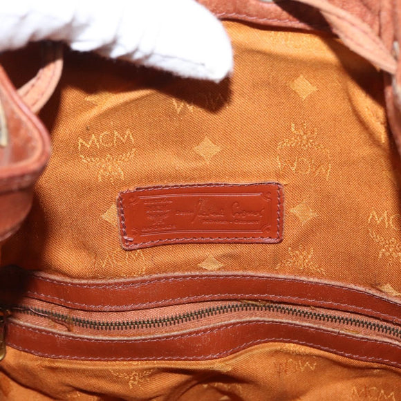 MCM Logogram Vicetos Shoulder Bag PVC Leather Brown Gold Auth ka458