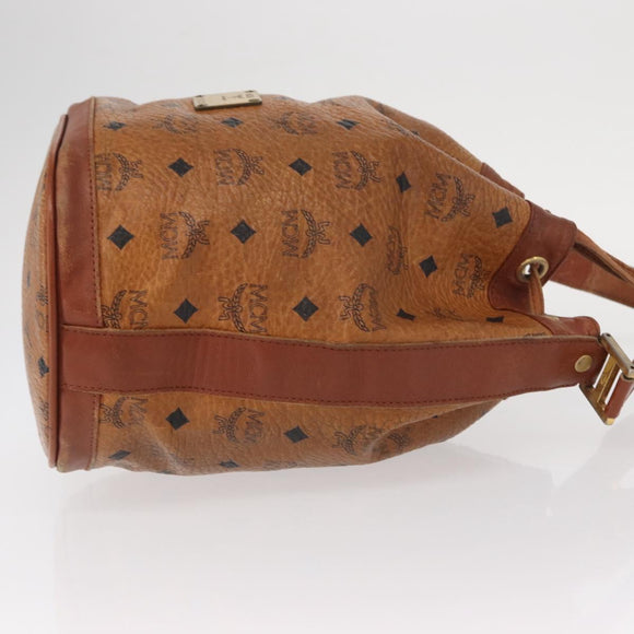 MCM Logogram Vicetos Shoulder Bag PVC Leather Brown Gold Auth ka458