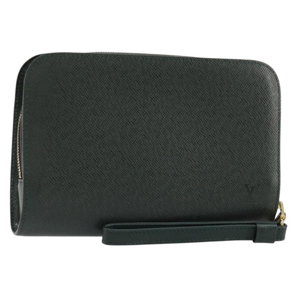 LOUIS VUITTON Taiga Baikal Clutch Bag Epicea M30184 LV Auth ka4580