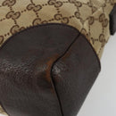 GUCCI GG Canvas Shoulder Bag Brown Silver 114273 Auth ka4581-8