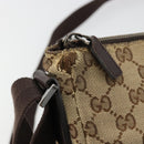 GUCCI GG Canvas Shoulder Bag Brown Silver 114273 Auth ka4581-9