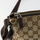 GUCCI GG Canvas Shoulder Bag Brown Silver 114273 Auth ka4581-10