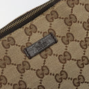 GUCCI GG Canvas Shoulder Bag Brown Silver 114273 Auth ka4581-18