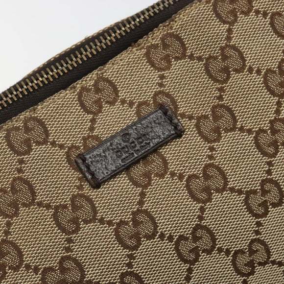 GUCCI GG Canvas Shoulder Bag Brown Silver 114273 Auth ka4581
