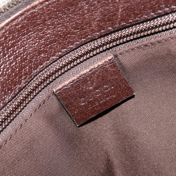GUCCI GG Canvas Shoulder Bag Brown Silver 114273 Auth ka4581