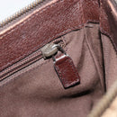 GUCCI GG Canvas Shoulder Bag Brown Silver 114273 Auth ka4581-22