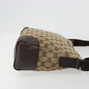 GUCCI GG Canvas Shoulder Bag Brown Silver 114273 Auth ka4581-3
