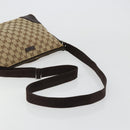 GUCCI GG Canvas Shoulder Bag Brown Silver 114273 Auth ka4581-7