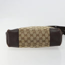 GUCCI GG Canvas Shoulder Bag Brown Silver 114273 Auth ka4581-5