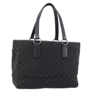 GUCCI GG Canvas Hand Bag Black Silver 113017 Auth ka4582-1