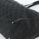 GUCCI GG Canvas Hand Bag Black Silver 113017 Auth ka4582-9