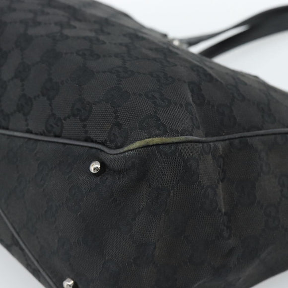 GUCCI GG Canvas Hand Bag Black Silver 113017 Auth ka4582