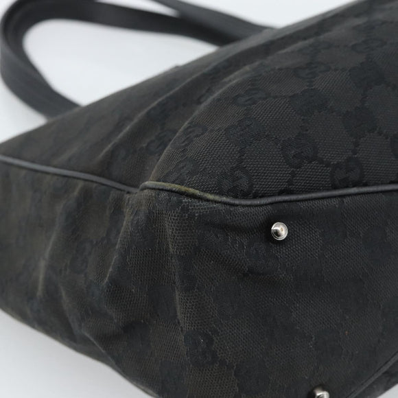 GUCCI GG Canvas Hand Bag Black Silver 113017 Auth ka4582