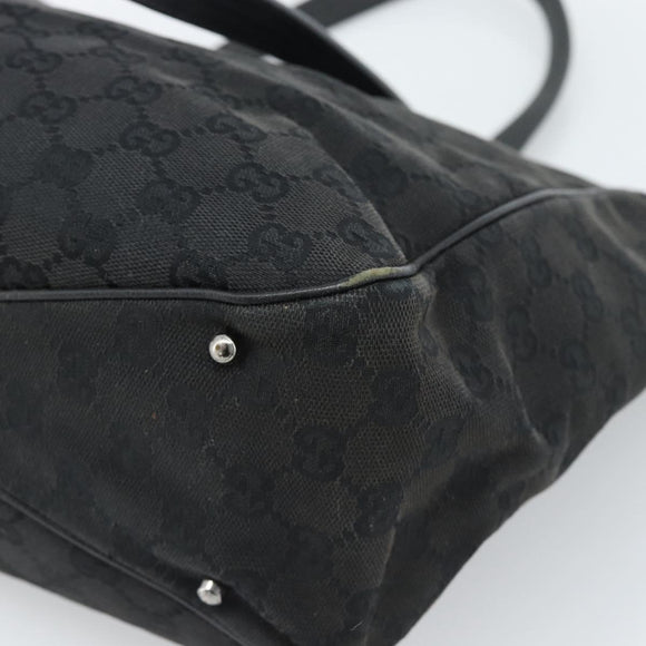 GUCCI GG Canvas Hand Bag Black Silver 113017 Auth ka4582
