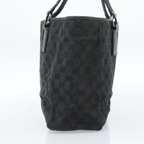 GUCCI GG Canvas Hand Bag Black Silver 113017 Auth ka4582
