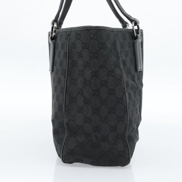 GUCCI GG Canvas Hand Bag Black Silver 113017 Auth ka4582