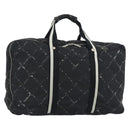 CHANEL New Travel Line Hand Bag Nylon Black Silver CC Auth ka4585A-1