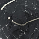 CHANEL New Travel Line Hand Bag Nylon Black Silver CC Auth ka4585A-14