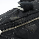 CHANEL New Travel Line Hand Bag Nylon Black Silver CC Auth ka4585A-10