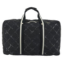 CHANEL New Travel Line Hand Bag Nylon Black Silver CC Auth ka4585A-13