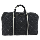 CHANEL New Travel Line Hand Bag Nylon Black Silver CC Auth ka4585A-2