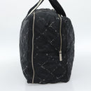 CHANEL New Travel Line Hand Bag Nylon Black Silver CC Auth ka4585A-4