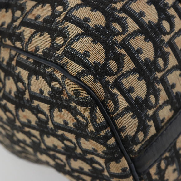 Christian Dior Trotter Canvas Hand Bag Navy Silver Auth ka4588