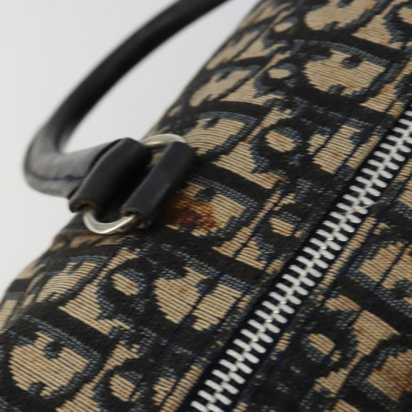 Christian Dior Trotter Canvas Hand Bag Navy Silver Auth ka4588