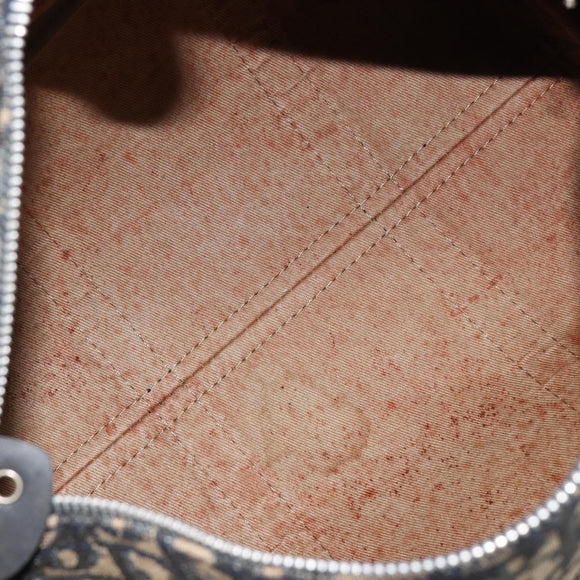 Christian Dior Trotter Canvas Handtasche Navy Silber Auth ka4588