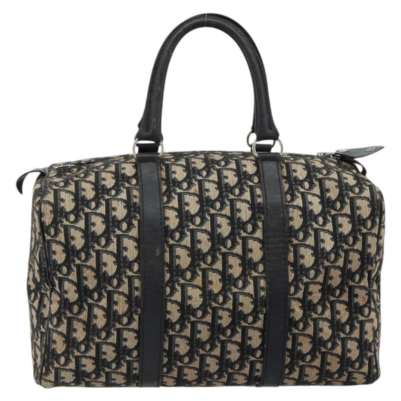 Christian Dior Trotter Canvas Handtasche Navy Silber Auth ka4588