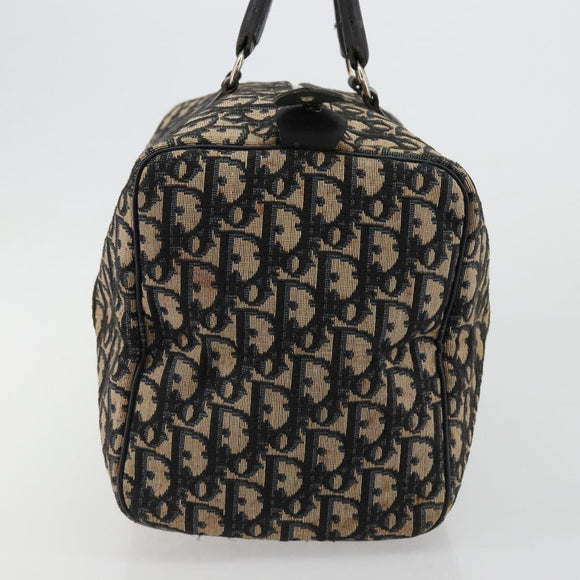 Christian Dior Trotter Canvas Hand Bag Navy Silver Auth ka4588