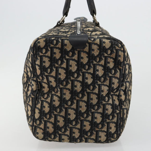 Christian Dior Trotter Canvas Hand Bag Navy Silver Auth ka4588