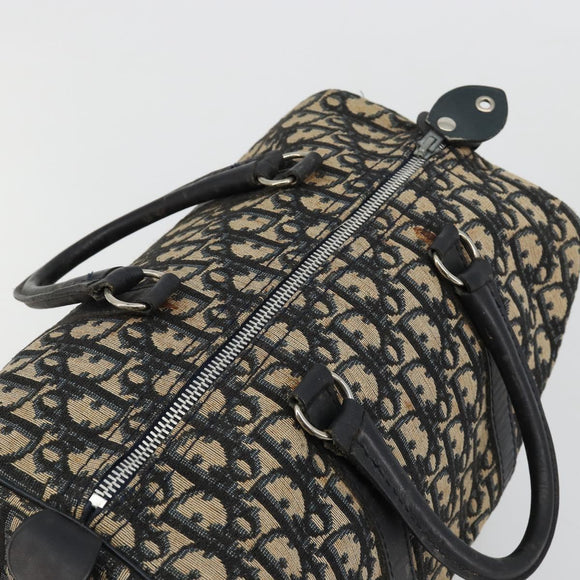 Christian Dior Trotter Canvas Handtasche Navy Silber Auth ka4588
