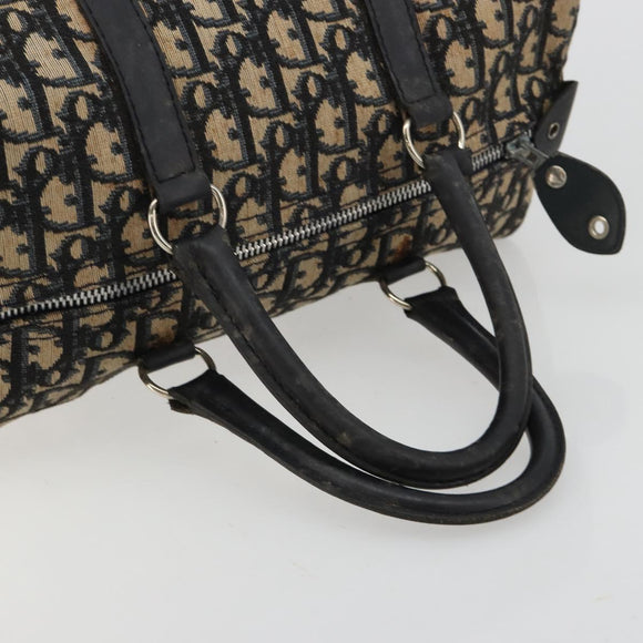 Christian Dior Trotter Canvas Handtasche Navy Silber Auth ka4588