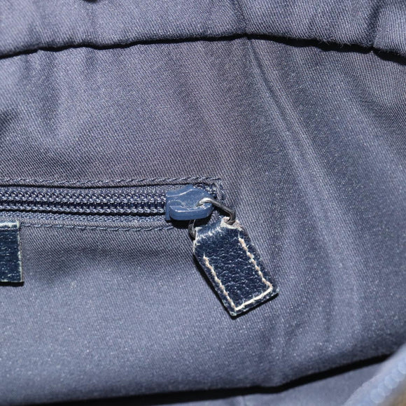 GUCCI GG Canvas Sherry Line Hand Bag Navy Silver 131228 Auth ka4590