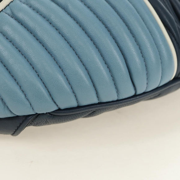 Miu Miu Body Bag Leather Blue Gold Auth ka4593V