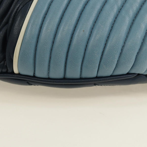 Miu Miu Body Bag Leather Blue Gold Auth ka4593V