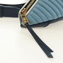 Miu Miu Body Bag Leather Blue Gold Auth ka4593V-9