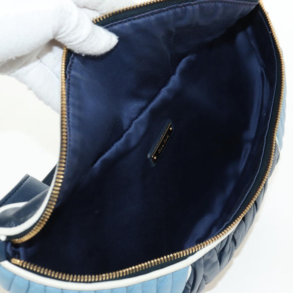 Miu Miu Body Bag Leather Blue Gold Auth ka4593V