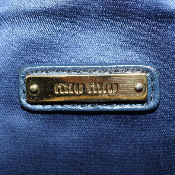Miu Miu Body Bag Leather Blue Gold Auth ka4593V