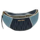 Miu Miu Body Bag Leather Blue Gold Auth ka4593V-13