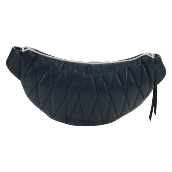 Miu Miu Body Bag Leather Blue Gold Auth ka4593V