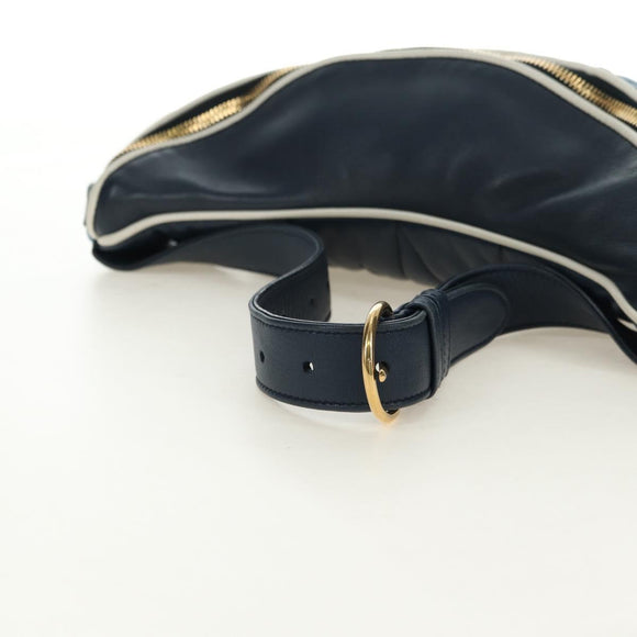 Miu Miu Body Bag Leather Blue Gold Auth ka4593V