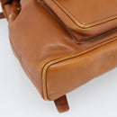 GUCCI Bamboo Backpack Leather Brown Gold Auth ka4595-16