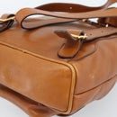 GUCCI Bamboo Backpack Leather Brown Gold Auth ka4595-17