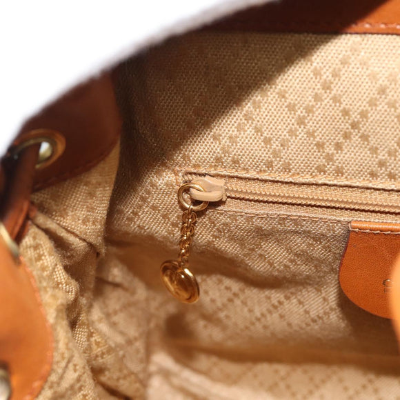 GUCCI Bamboo Backpack Leather Brown Gold Auth ka4595