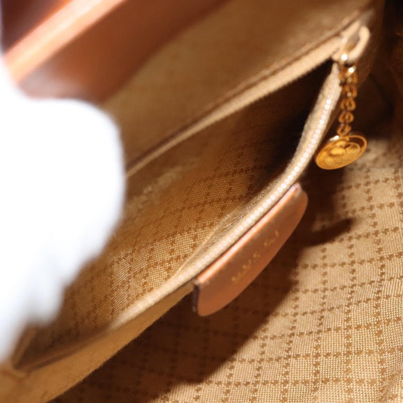 GUCCI Bamboo Backpack Leather Brown Gold Auth ka4595