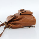 GUCCI Bamboo Backpack Leather Brown Gold Auth ka4595-3
